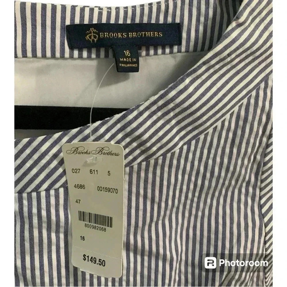Brooks Brothers Seersucker Dress Size 16 - Picture 3 of 3